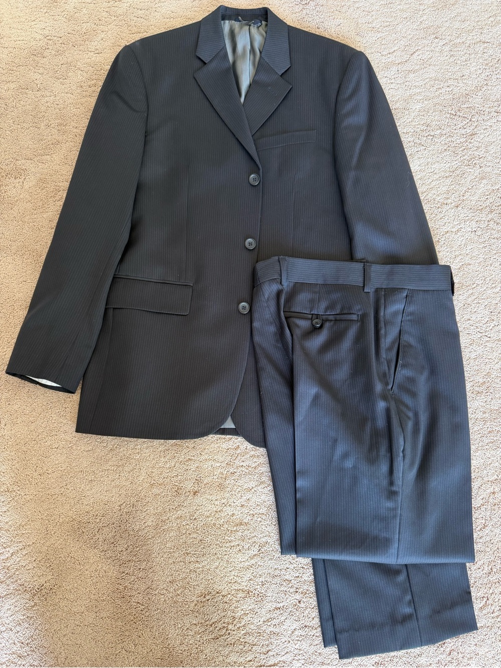 Banana Republic Navy Pinstripe Suit Jacket and Trousers